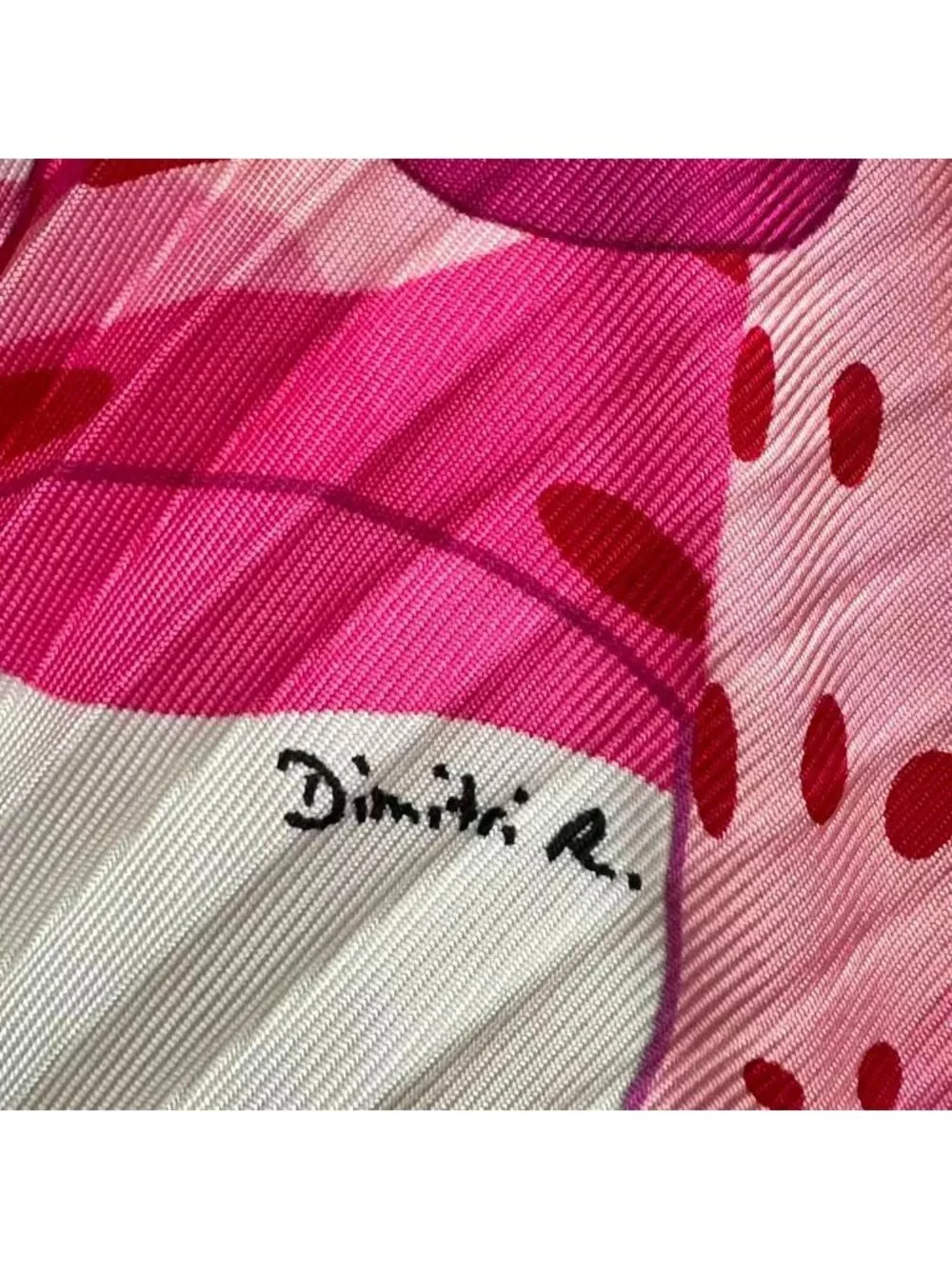 Hermes Pleats Scarf Silk Hola Flamenca! Pink